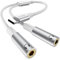 MOSWAG Type C to Dual 3.5mm Aux Headphone Jack Adapter, Type C to Dual 3.5mm Aux Headphone Jack Adapter Compatible with Pixel 7 6 Pro 5, For Galaxy S24 S23 S22 Ultra Note 20 Ultra iPad Air MacBook