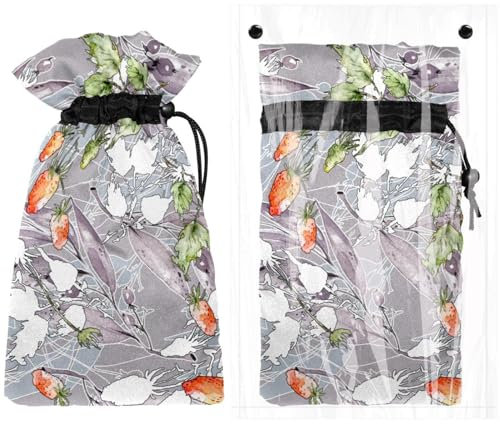 Außenhahnabdeckungen für kalten Winter, isoliert, große Gartenschlauch-Lätzchen, Stutzen, Socken für Frostschutz, Herbstblätter, Pflanzen, Beeren, Zweige von Linde, Aspen Print