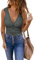 GeGekoko Top Damen Sexy Spitzen Oberteile V Ausschnitt Sommertops Elegant Tanktops Ärmellose Shirt Bluse.Grau.L
