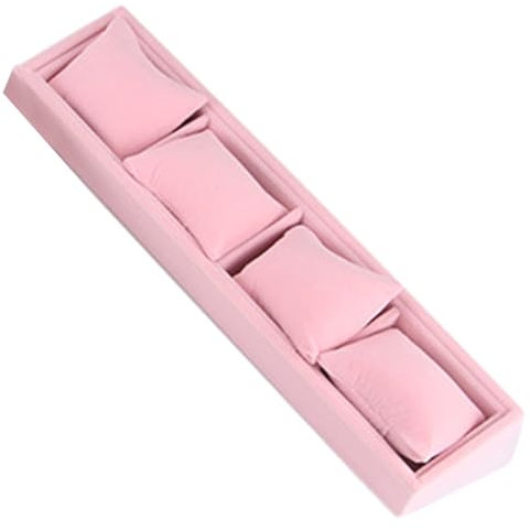 WZTHLF Elegante Schmuck-Vitrine, Uhrenbox, 4 Fächer, Uhren-Aufbewahrung, Uhren für Uhren und Armbänder (Rosa)