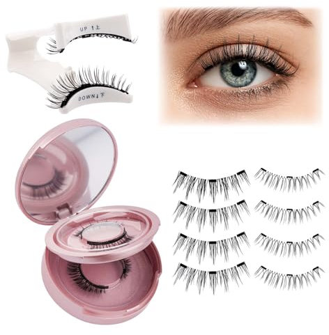 Fadlash Faux Cils Magnetique 3D Cils Magnetique Réutilisables 2 Paires Kit Faux Cils Magnetic Double Étanches Pas Besoin De Colle Avec Applicateur 806+H3
