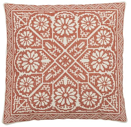 Bloomingville Madita Kissen, Rot, Baumwolle, L40xB40 cm