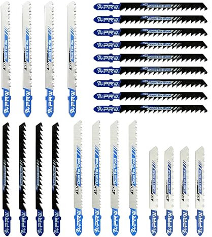 24 pcs Jigsaw Blades Tool for Wood Plastic Metal,Multi-Purpose HCS/HSS Jig Saw Blade Set with Storage Case