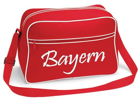 multifanshop Retrotasche - Bayern - Schriftzug - Druck weiß - Tasche Größe one size rot/weiß
