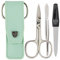 3 Swords Germany - brand quality 3 piece manicure pedicure grooming kit set for nail care with synthetic leather case mint - Made by 3 Swords