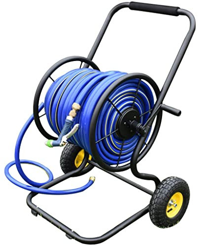 Schlauchwagen mit Rollen, Wasserschlauchwagen mit Rädern, robuster Schlauchwagen für den Außenbereich, Gartenschlauchwagen mit Rollen, handschiebbarer Wasserrohr-Aufbewahrungshalter, Rasengeräte