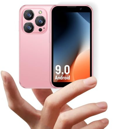 JoyZap Mini Smartphone XS18pro sbloccato, display da 3.0”, batteria da 900mAh, corpo ultra sottile, fotocamera da 5 Megapixel, miglior regalo per i bambini(rosa)