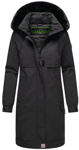 Navahoo Giacca invernale lunga e calda con pelliccia sintetica e cappuccio (entrambi rimovibili), salvatore freddo 14 XS-6XL
