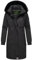 Navahoo Damen Mantel Lange warme Winterjacke mit Kunstfell und Kapuze (beides abnehmbar) Kaltwetterretter 14 Black Gr. L