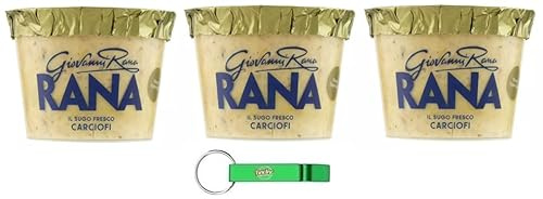3x Giovanni Rana Sugo Fresco Carciofi,Frische Artischocken Sauce - Pasten Kochsaucen Pesto 180g + Beni Culinari Kostenloser Schlüsselanhänger