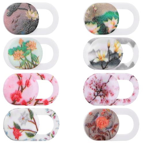 Yuanchu 8 fundas para cámara web, diseño floral, deslizador para portátil, cámara web, cubierta para cámara web, ultrafina, para ordenador, portátil, smartphone, PC, accesorios para teléfono móvil,