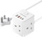 South Africa Plug Adapter with 1.5M Extension Cable 3 Way 4 Fast Charging USB (QC3.0/PD20W) Compact Cube Power Adapter for UK to South Africa, Namibia, Swaziland, Lesotho, Type M