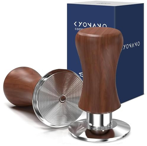KYONANO Tamper 53,3mm, Kaffee Espresso Tamper, stilvoller Decent Force Tamper, auf 30 lbs Anpressdruck kalibiriert, 304 Edelstahl, Espresso siebträger Maschine zubehör