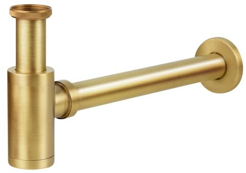 Sifón de latón para lavabo, antiguo, desagüe con tubo 1/4