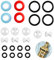 24pcs Tap Valve Cartridge Replacement Kit Tap Washers for Mixer Taps Set with 1/2 Turn Silicone Ceramic Discs O Ring Gaskets Washers for Kitchen Sink Tap Leaking Repair