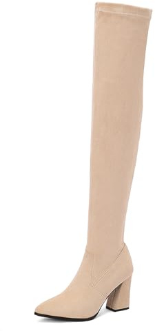 Gicoiz Donna Stylish Sopra Il Ginocchio Appuntito Stretch Stivali Alti