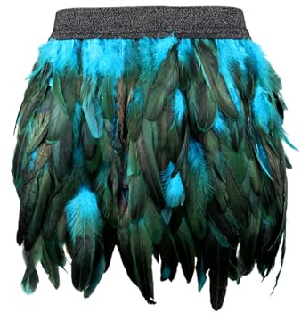 GADITIEK Azurblau Federrock, Pfau Kostüm Damen, Faschingskostüme Damen, Karneval Kostüm Damen, Papagei Kostüm Damen