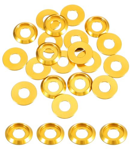 MECCANIXITY Lot de 20 rondelles à tête fraisée M8, diamètre du trou 8 mm, joints en aluminium pour vis RC/FPV/PC/drone/accessoires mécaniques (doré)