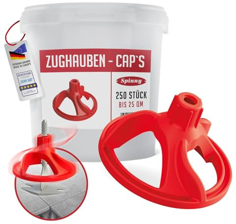 NIVILLI SPINNY Profi Nivelliersystem 250x Zughauben BigPack, Verlegehilfe, passend zu SPINNY Tabs Zuglaschen, Gewindelaschen. - Fliesen Werkzeug, Fliesenverlegehilfe