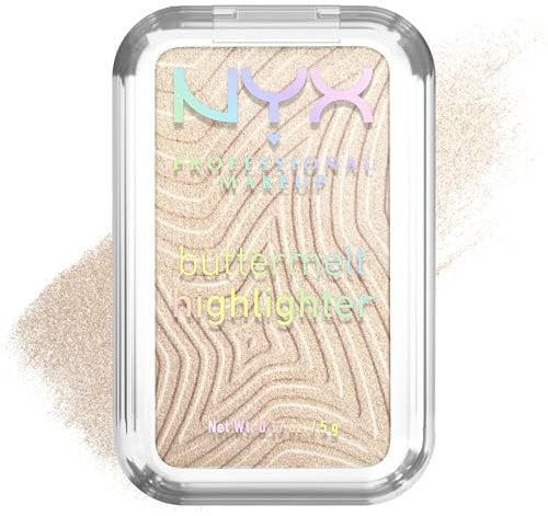 NYX Professional Makeup Highlighter für das Gesicht, Butterweiche Textur, Mit pflegender Sheabutter, Mangobutter und Mandelbutter, Vegan, Buttermelt Highlighter, Farbe: Bright And Butta