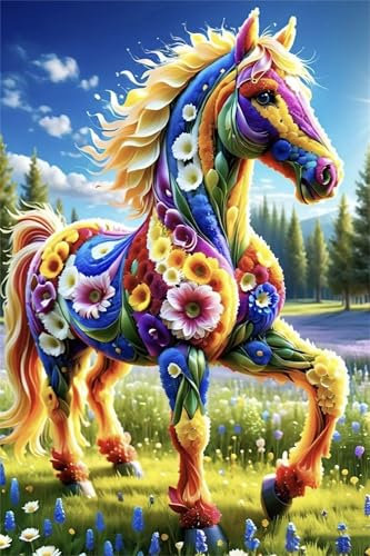 Puzzle 1000 Teile,Puzzles Für Erwachsene,Herausforderndes Rätsel,Pädagogisches Spiel Puzzlespiele für Die Ganze Familie,Dekoration Geschenke - Gemustertes Pferd