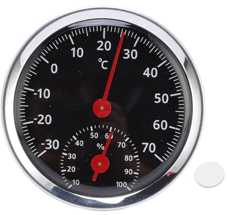 VBESTLIFE Igrometro del Termometro per Auto, Meccanico Senza Batteria Esterna Interna con Alta Precisione da -30 ° C a 70 ° C Ranna per Casa, Auto, Serra
