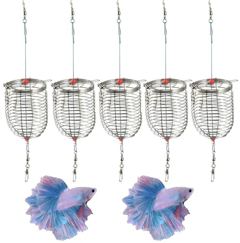 5 Stücke Futterkorb Angeln, Futterkorb Set, Köder Käfig, Edelstahl AngelköDerkäFig, Trap Feederkorb Edelstahl Käfig Form Futterspirale Angelzubehör Feeder Korb für Fischteich Karpfenangeln Zubehör