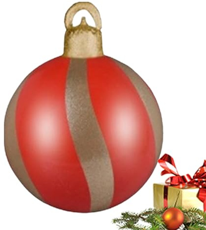 Bolas de Navidad hinchables, 61 cm, decoración de Navidad, decoración de jardín, para salientes, barandillas, Ramas, césped, Entrada, Suelo, salón, Dormitorio