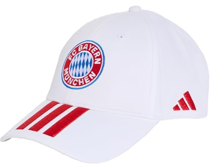 adidas Unisex Fc Bayern Munich Hat, White/Better Scarlet, XS-S