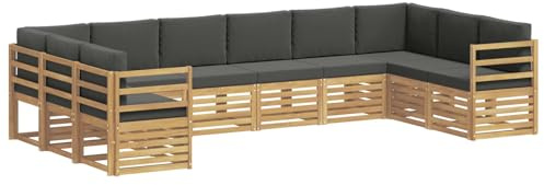 vidaXL Ecksofa Set 10 pcs Weiß und Anthrazit 363 x 185,5 x 73 cm, Garten-Lounge-Set, modernes Outdoor-Sofa, Bequeme Terrassenmöbel, strapazierfähige Sitzgelegenheit