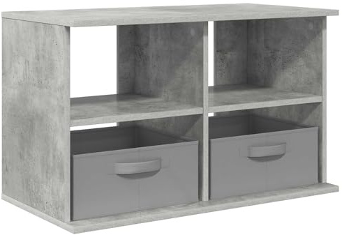 Coespram TV-Ständer Lowboard Beton Grau 79 x 40 x 48 cm Moderner Fernsehtisch mit 2 Schubladen und Ablagefächern TV-Möbel aus Holzwerkstoff für Wohnzimmer und Mediensysteme