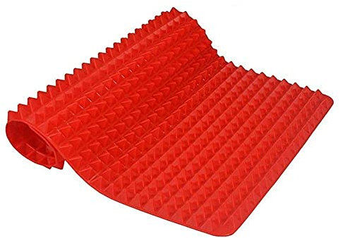 JollyJelly Silikon Backmatte Antihaft-Mikrowelle und Grillmatte Easy Clean mit Pyramiden Design Ölablass für Putenpizza und Backblech