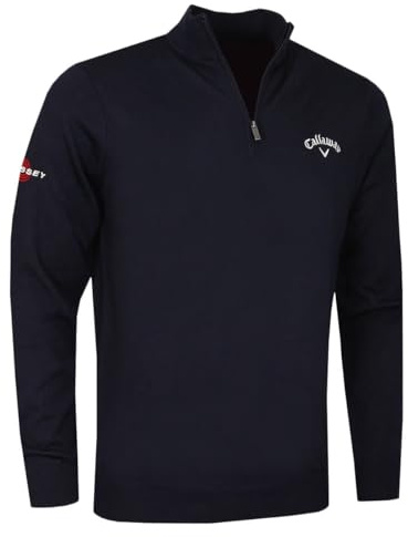 Callaway Herren 1/4 Zip Blend Merino Sweater mädchen Pullover Not Applicable, Blau (Azul Navy 410), Large
