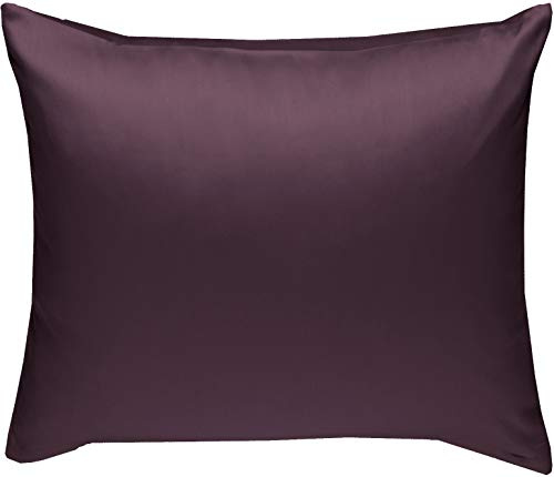 Bettwaesche-mit-Stil Mako-Satin Baumwollsatin Bettwäsche Uni einfarbig zum Kombinieren (Kissenbezug 50 cm x 50 cm, Brombeer) viele Farben & Größen