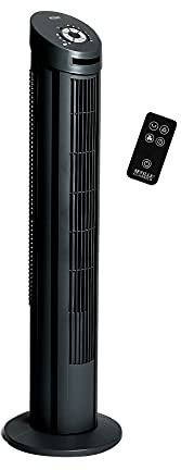 Seville Classics UltraSlimline 40 in. Oscillating Home Office Use Quiet Cooling, 4-Speed, Black