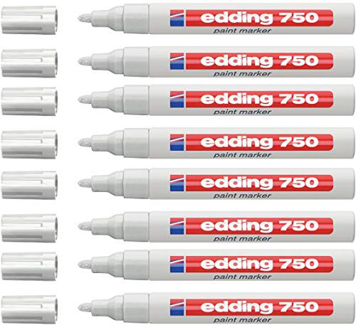edding Lackmarker 750 Industrie, 2-4 mm, weiß (8er Pack)