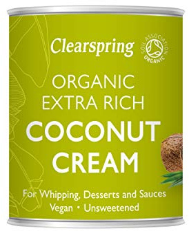 Clearspring Organic Extra Rich Coconut Cream | 200ml | 95% Coconut | 30% Coconut Fat | From Sri Lanka | No Additives | Vegan | Kosher | Ideal for Whipping, Desserts & Sauces