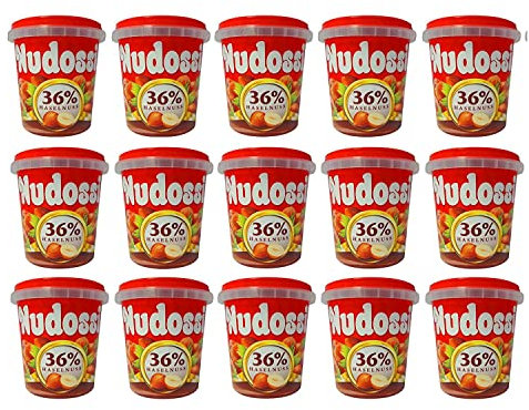 Nudossi Nuss Schoko Aufstrich 15er Pack (15 x 200 g) Haselnuss-Nougat-Creme, Süßer Aufstrich