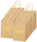 XNX 24 Papiertüten mit Henkel - Kraft Papiertüte mit Danke Schriftart, Für Partys, Geschenk, Brottüten, Papiertragetaschen, Packpapier Tüten（Goldene Schrift）