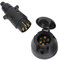TAEUYYM Enchufes de Remolque 7 Pines Y Zócalo de Remolque 7 Pines, 12V Impermeable Enchufe Para Remolques Conector, Enchufe Zócalo Remolque 7 Pines Hembra Macho,Para RV Autos Remolque(Botas De Caucho)