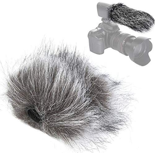 Mikrofon-Windschutz, Mischwolle Cover Mic Windschutz für MIC-121 Stereo Mic, für SGC-598, NW-598, NA-Q7, für Rode VMGO Video Mic GO, für VideoMic Pro, etc(S)