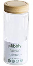 Pebbly PKV-028 - Bocal rond en verre borosilicate 850 ml avec couvercle à vis en bambou