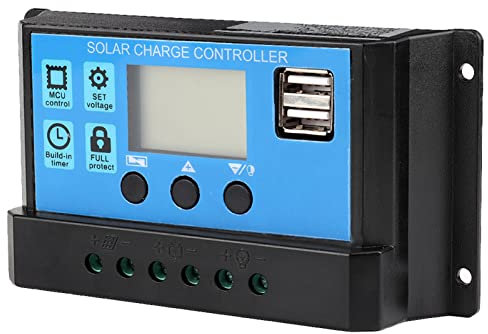 Controlador de carga solar, 60A/50A/40A/30A/20A/10A 24V cargador solar automático controlador de carga MPPT controlador de 12V panel PWM para paneles solares(50A)