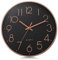 Lafocuse Schwarz Modern Wanduhr Lautlos 30cm, 3D Ziffern Rosegold Ohne Tickgeräusche, Quartz Wanduhr Analog Leicht zu Lesen Deko für Wohnzimmer Zimmer Küche Büro