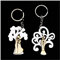 DLM-31238 (Kit 12 Pezzi) Portachiavi Ciondolo in Legno Albero della Vita e Coppia Sposi Nozze Matrimonio Confettata bomboniera