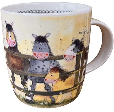 Alex Clark Pony Club Mug - Horses - Equestrian - Original Artwork - Cup for Animal Lovers - Gift Ideas - Perfect for Coffee & Tea - Vegan Friendly - Designed in The UK...