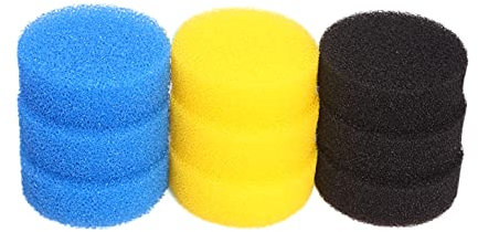 INGVIEE Compatible Bleu Gros Mousse Filtrant pour All Pond Solutions EF-Booster (3X Bleu Gros, 3X Jaune Moyen, 3X Noir Fin)