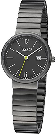 Regent Damen Analog Quarz Uhr mit Edelstahl Armband 12300098