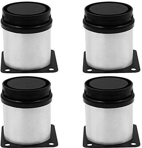 Cjueiom 4 verstellbare Beine aus Edelstahl, 60 mm, Möbelfüße, Chrom-Beine, Küchenschrank-Füße, Couch-Beine, Sofa-Beine, Schrank-Füße für Schrank, Arbeitsplatte, Couchtisch (schwarz und silber)