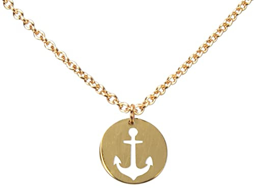 DAHEIM Halskette Anker - filigrane Kette Maritim für Damen und Frauen, Heimat-Schmuck aus Edelstahl (silber-farben oder vergoldet) DHK296